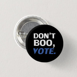 "Don't boo, vote" Halloween, election black blue Button