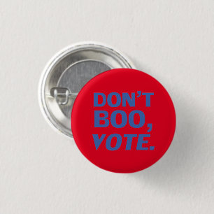 "Don't boo, vote" Halloween, election blue red Button