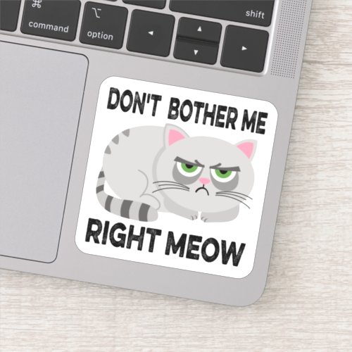 DONT BOTHER ME RIGHT MEOW _ Funny Lazy Cat Sticke Sticker