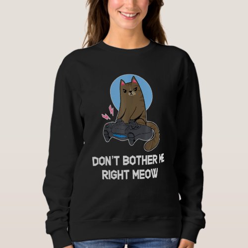 Dont Bother Me Right Meow  Gamer  Cat Sweatshirt