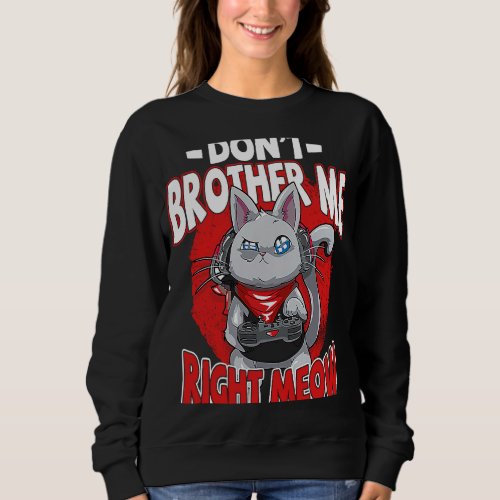 Dont Bother Me Right Meow Gaming Video Gamer Sweatshirt