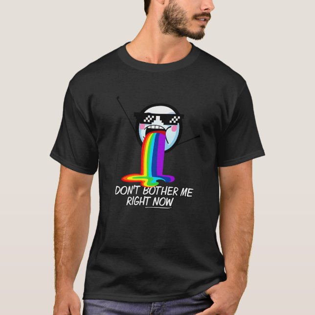 Don't Bother Me Right Now Cool Sarcastic Meme Face T-Shirt (Front)