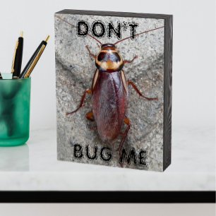 Don't Bug Me Cockroach Meme Wooden Box Sign