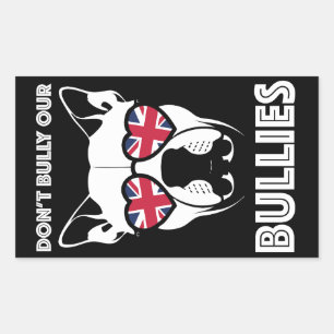 don't bully our bullies rectangular sticker