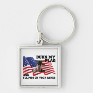 Don't burn my flag keychain