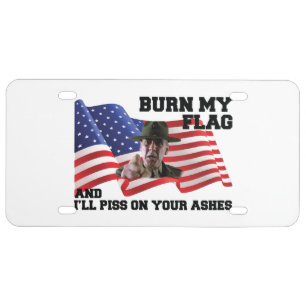 Don't burn my flag license plate
