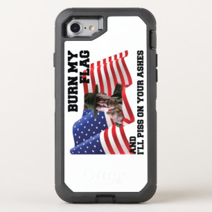 Don't burn my flag OtterBox defender iPhone SE/8/7 case