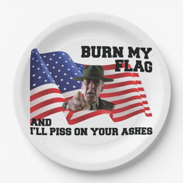 Don't burn my flag  paper plates (Front)