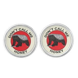 Don't Call Me Honey Badass Honey Badger Red Art Cufflinks
