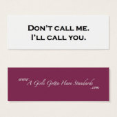 Don't call me. I'll call you. (Front & Back)