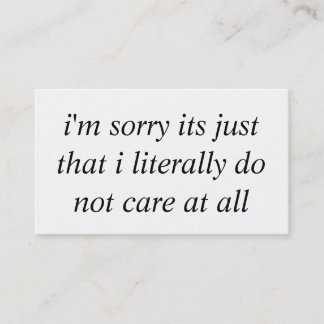 dont care business card
