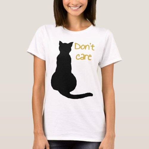 Dont Care Cat Quote Cartoon Vector Cut Out T_Shirt