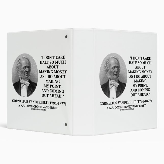 Don't Care Half So Much Making Money Point Quote 3 Ring Binder (Background)