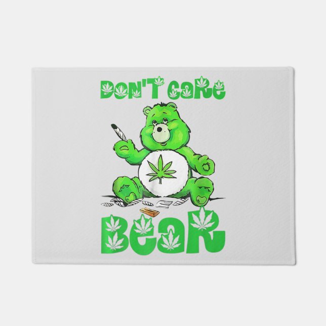 dont care weed bear premium  doormat (Front)