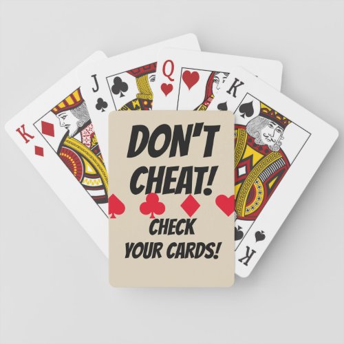 Dont cheat funny playing cards