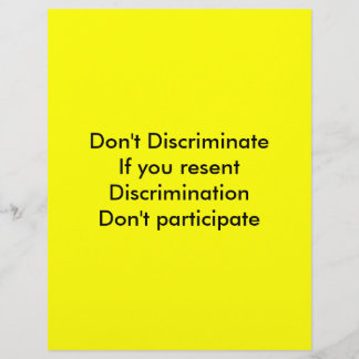 Don't discriminate