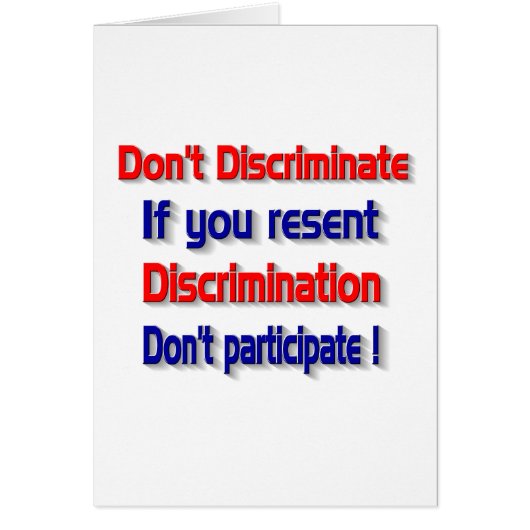 Don't discriminate cards (Front)