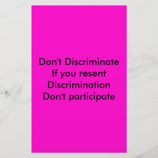 Don't discriminate stationery