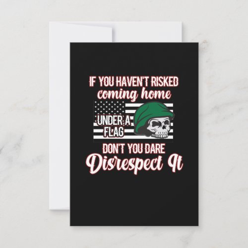 Dont Disrespect Veteran And Flag Happy Veterans RSVP Card