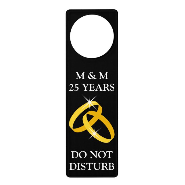 Don't disturb 25th wedding anniversary door hanger (Front)