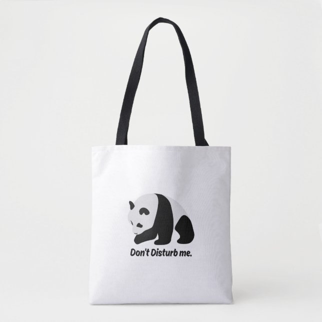 Dont Disturb Me Cute Panda Bear Shoulder Tote Bag (Front)