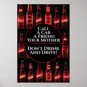 Don't Drink And Drive 3 Bar Poster