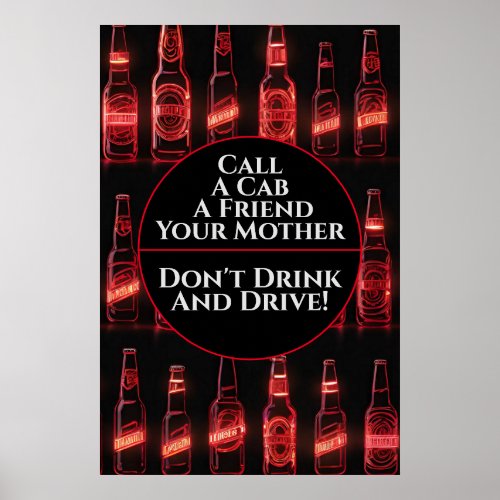 Dont Drink And Drive 3 Bar Poster