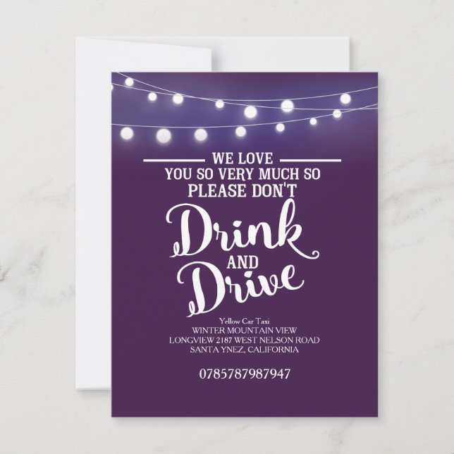 Don't Drink and drive sign (Front)