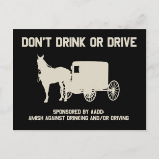 dont drink or drive postcard