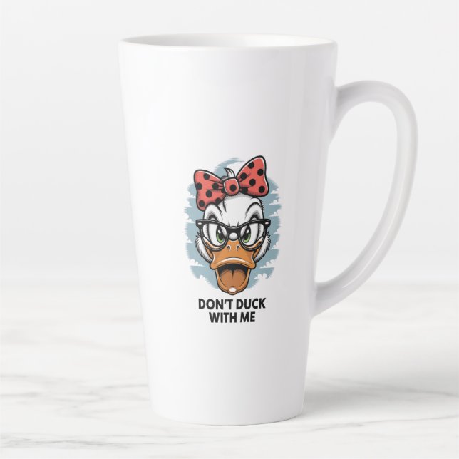 Don't Duck With Me Funny Animal Meme  Latte Mug (Right)