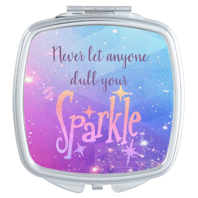 Don't Dull Your Sparkle Cosmic Stars Compact Mirror (Front)