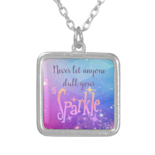 Don't Dull Your Sparkle Cosmic Stars Silver Plated Necklace