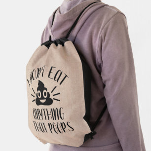Don't Eat Anything That Poops, Vegan Drawstring Bag