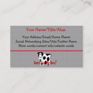 Don't Eat Me, Bro! Business Card