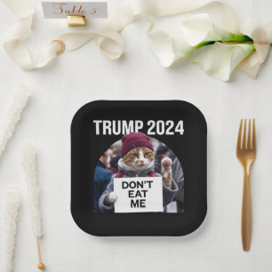 Don't Eat Me Cats For Trump 2024 Paper Plates
