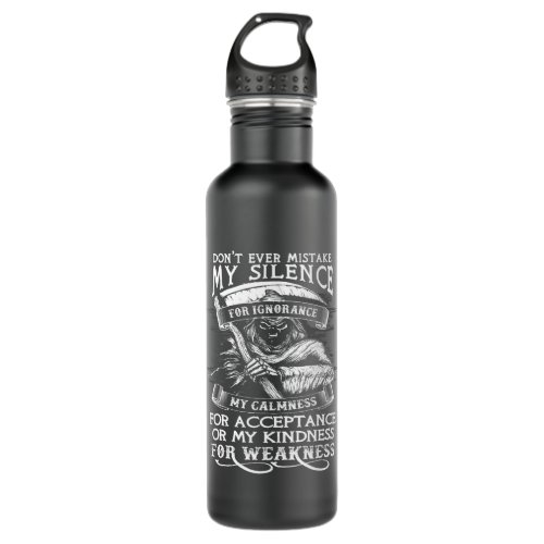 Dont Ever Mistake My Silence For Ignorance Skull S Stainless Steel Water Bottle