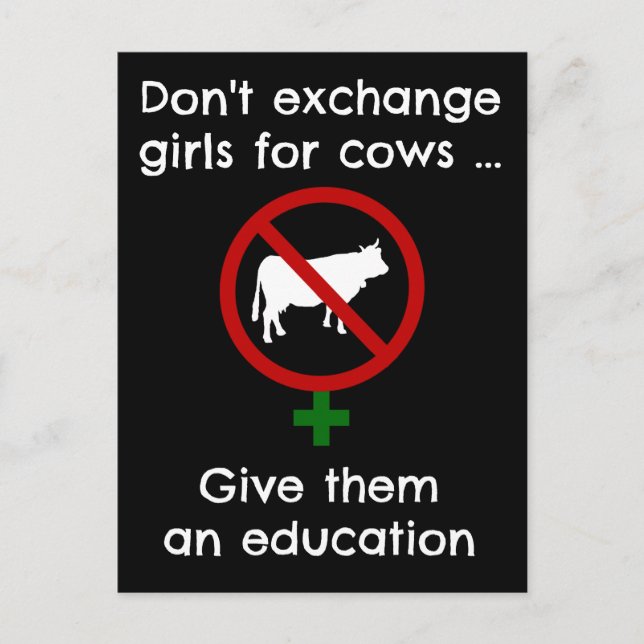 Don't Exchange Girls for Cows Postcard (Front)