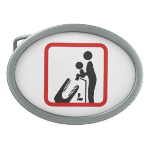 Don't Feed Baby To The Crocodile Zoo Sign Belt Buckle