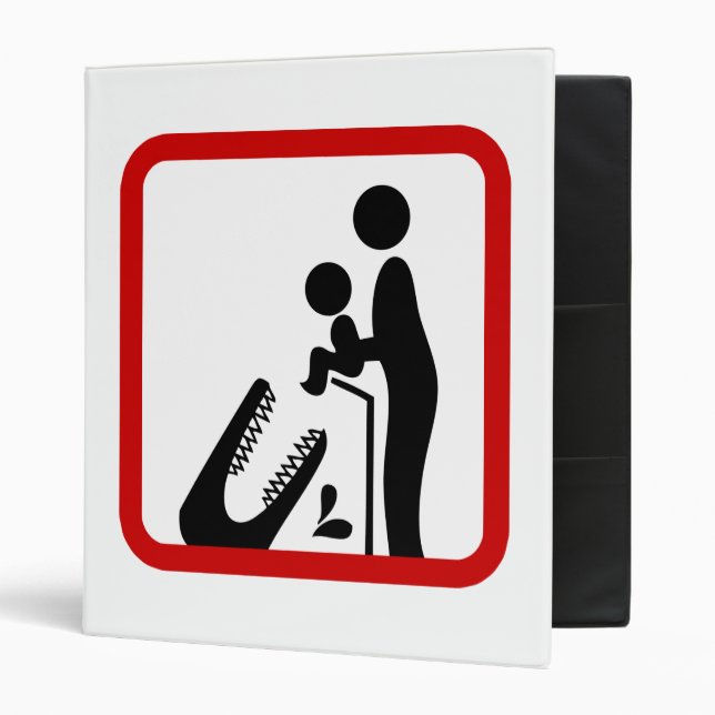 Don't Feed Baby To The Crocodile Zoo Sign Binder (Front/Inside)