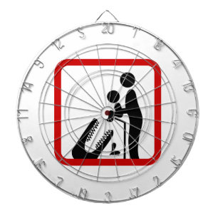 Don't Feed Baby To The Crocodile Zoo Sign Dart Board