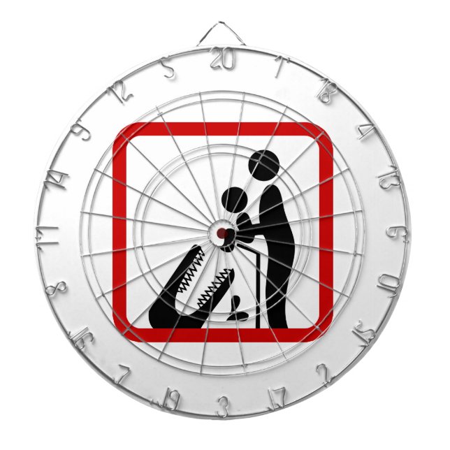Don't Feed Baby To The Crocodile Zoo Sign Dart Board (Front)
