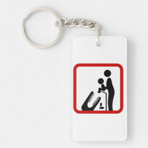Don't Feed Baby To The Crocodile Zoo Sign Keychain