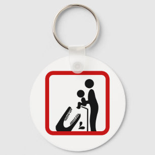 Don't Feed Baby To The Crocodile Zoo Sign Keychain