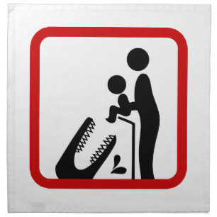 Don't Feed Baby To The Crocodile Zoo Sign Napkin