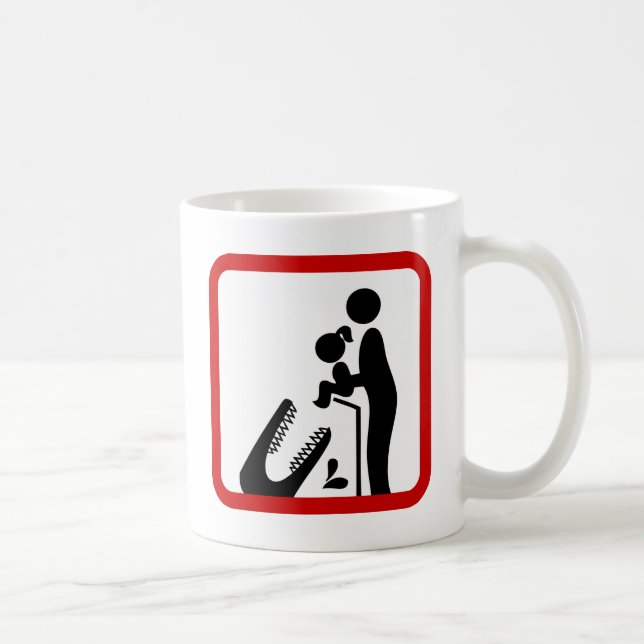 Don't Feed Daughter To The Crocodile Zoo Sign Coffee Mug (Right)