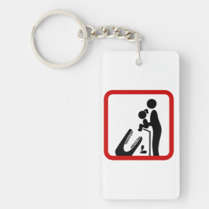 Don't Feed Daughter To The Crocodile Zoo Sign Keychain