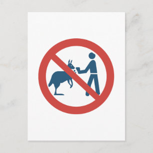Don't Feed the Kangaroos Sign, Australia Postcard