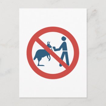 Don't Feed The Kangaroos Sign  Australia Postcard by worldofsigns at Zazzle