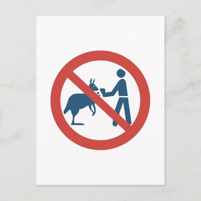 Don't Feed the Kangaroos Sign, Australia Postcard (Front)