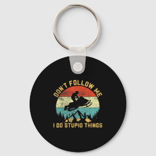 Don't Follow Me I Do Stud Things-snowmobile Motor  Keychain